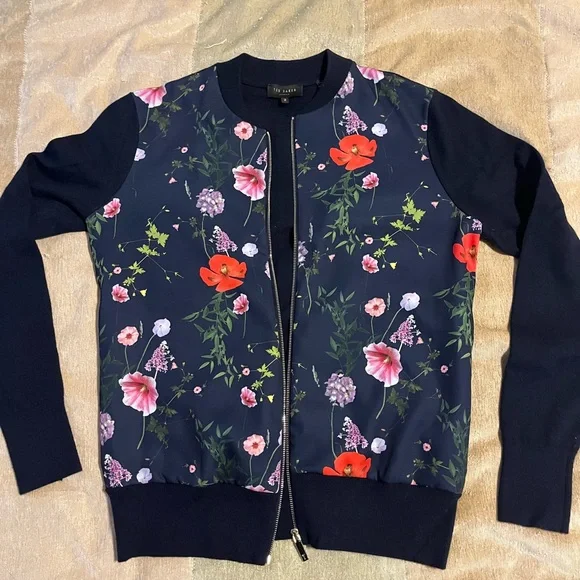 Ted Baker Black Floral Cardigan - Picture 1 of 4